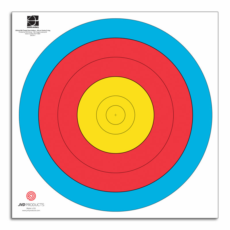 JVD Target Face FITA 60cm Centre 5-Ring (per face)